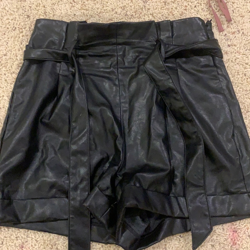 Express leather shorts black size 6